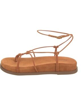 (NEW) Schutz Calabria Women's Suede Strappy Ankle Wrap Cushion Sandals 8.5